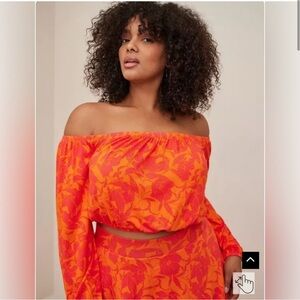 Torrid Orange and Pink Knit Top